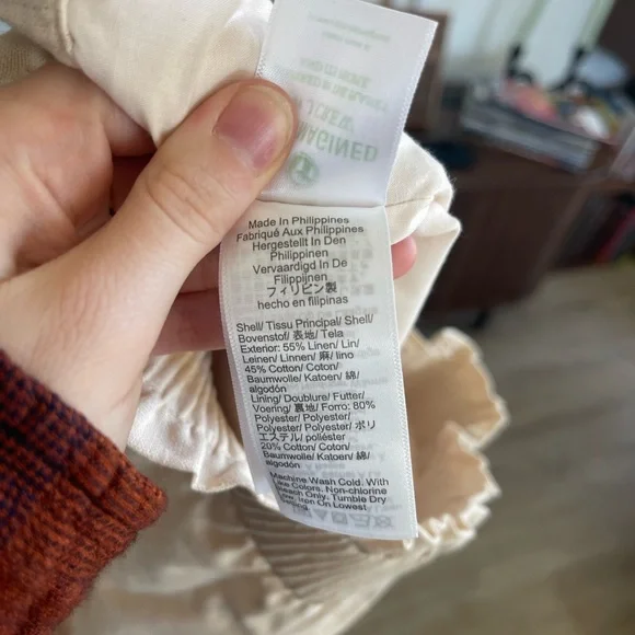 J. Crew Linen Blend Cream Mini Skirt | Elastic Waist A-Line size 8 - Picture 5 of 5